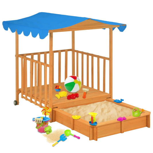 Kinderspielhaus mit Sandkasten Tannenholz Blau UV50 - Premium Sandkästen  - Just €266.92! Shop now at homesales4u