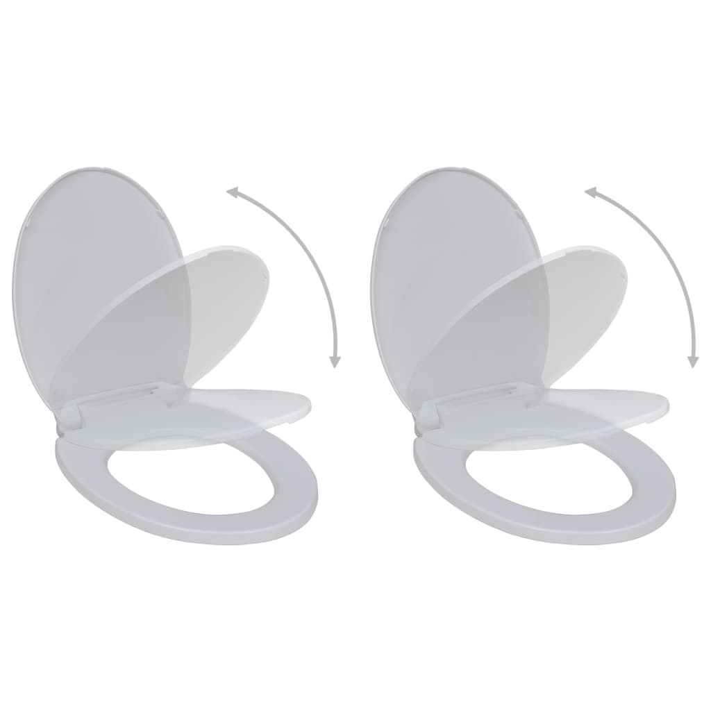 Toilettensitze mit Absenkautomatik 2 Stk. Kunststoff Weiß - Premium Toilettensitze  - Just €58.54! Shop now at homesales4u