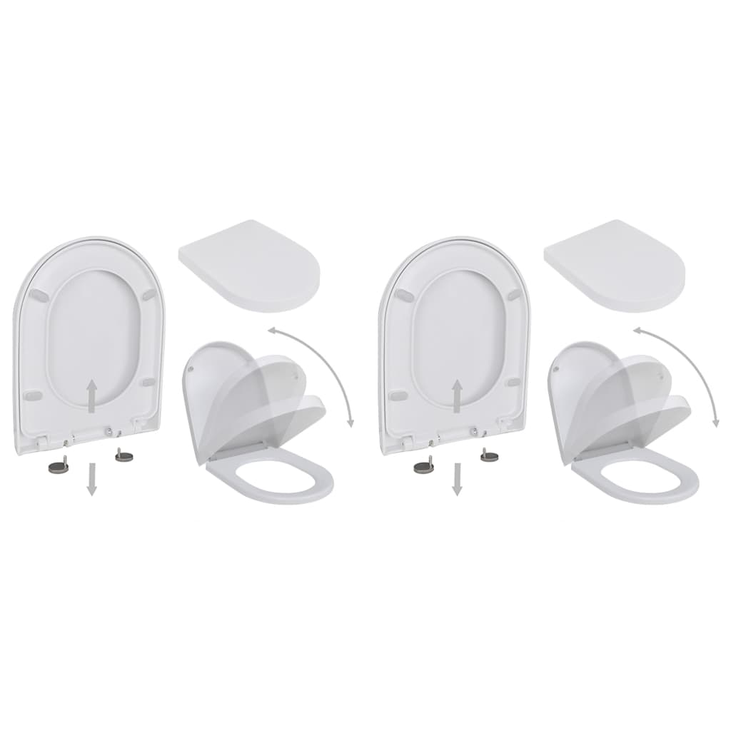Toilettensitze mit Absenkautomatik 2 Stk. Kunststoff Weiß - Premium Toilettensitze  - Just €81.51! Shop now at homesales4u