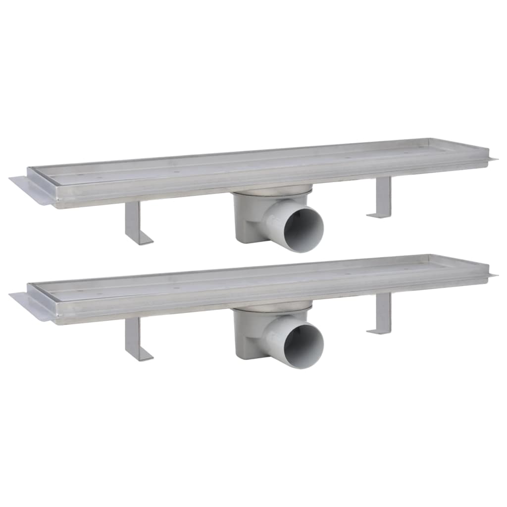 Lineare Duschrinnen 2 Stk. 530 x 140 mm Edelstahl - Premium Abflüsse  - Just €115.99! Shop now at homesales4u