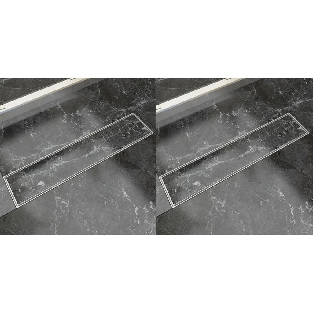 Lineare Duschrinnen 2 Stk. 530 x 140 mm Edelstahl - Premium Abflüsse  - Just €115.99! Shop now at homesales4u