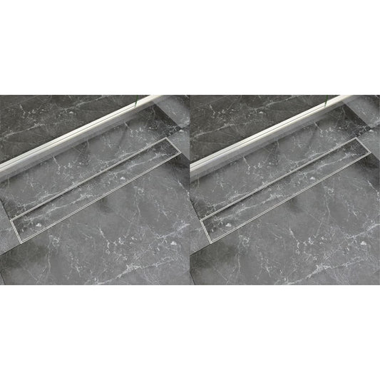 Lineare Duschrinnen 2 Stk. 830 x 140 mm Edelstahl - Premium Abflüsse  - Just €152.93! Shop now at homesales4u