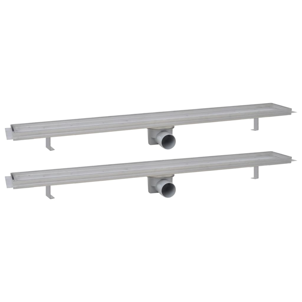 Lineare Duschrinnen 2 Stk. 930 x 140 mm Edelstahl - Premium Abflüsse  - Just €157.36! Shop now at homesales4u