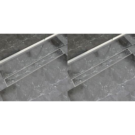 Lineare Duschrinnen 2 Stk. 930 x 140 mm Edelstahl - Premium Abflüsse  - Just €157.36! Shop now at homesales4u