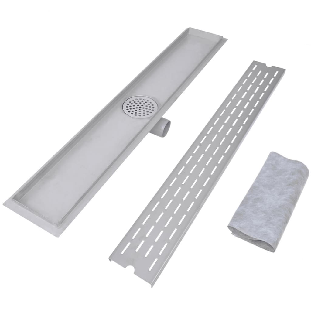 Lineare Duschrinnen 2 Stk. Linien 830 x 140 mm Edelstahl - Premium Abflüsse  - Just €125.81! Shop now at homesales4u
