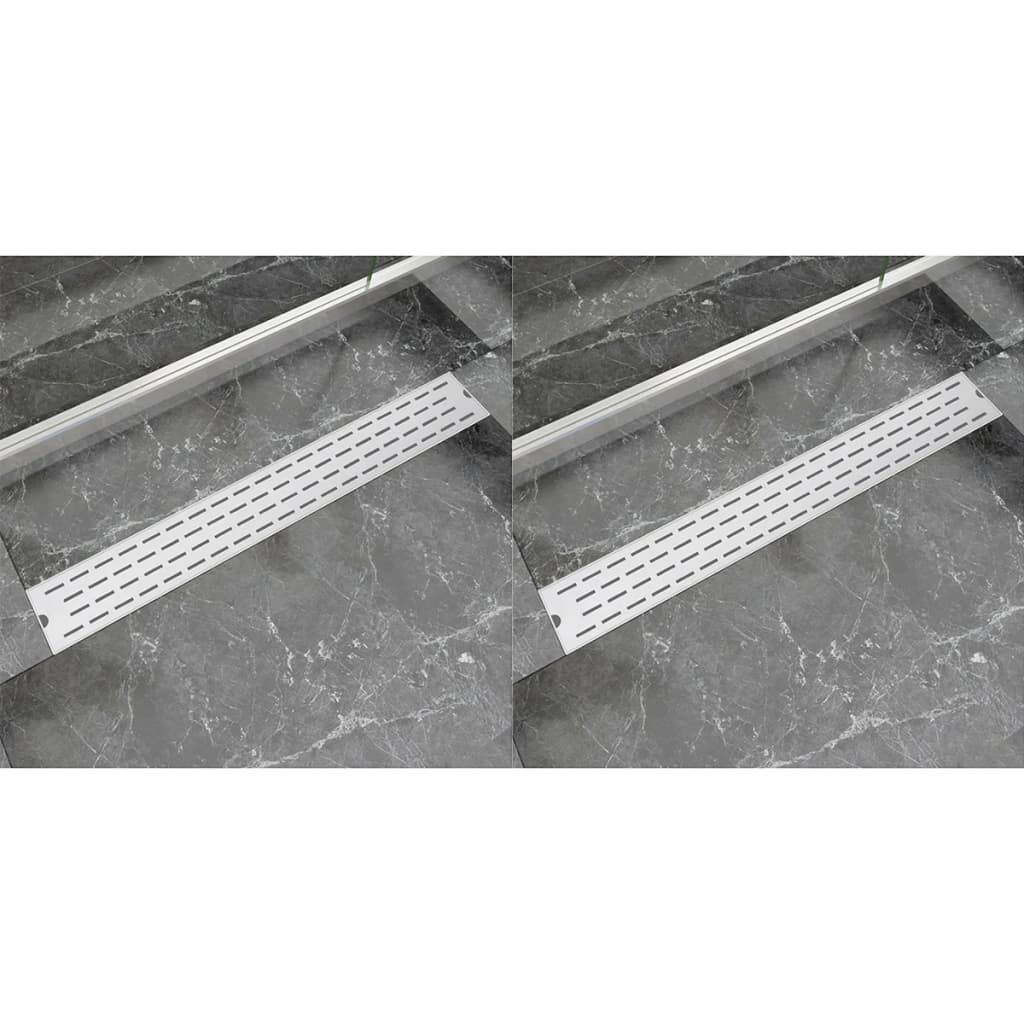 Lineare Duschrinnen 2 Stk. Linien 830 x 140 mm Edelstahl - Premium Abflüsse  - Just €125.81! Shop now at homesales4u