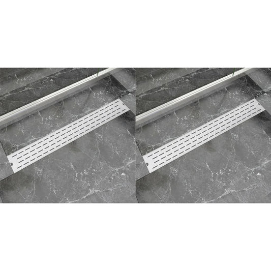 Lineare Duschrinnen 2 Stk. Linien 830 x 140 mm Edelstahl - Premium Abflüsse  - Just €125.81! Shop now at homesales4u