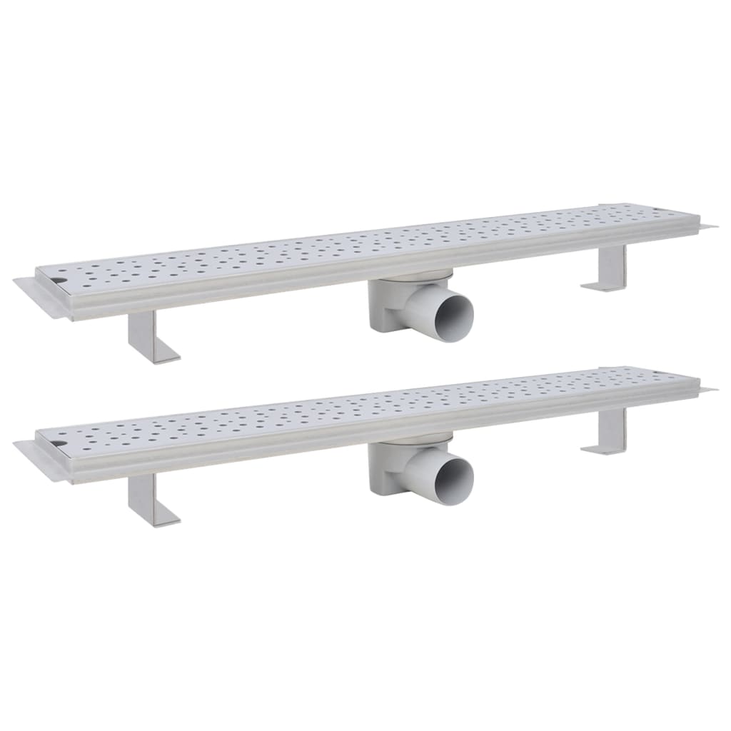 Lineare Duschrinnen 2 Stk. Blasen 730 x 140 mm Edelstahl - Premium Abflüsse  - Just €120.11! Shop now at homesales4u