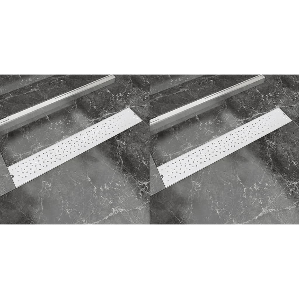 Lineare Duschrinnen 2 Stk. Blasen 730 x 140 mm Edelstahl - Premium Abflüsse  - Just €120.11! Shop now at homesales4u