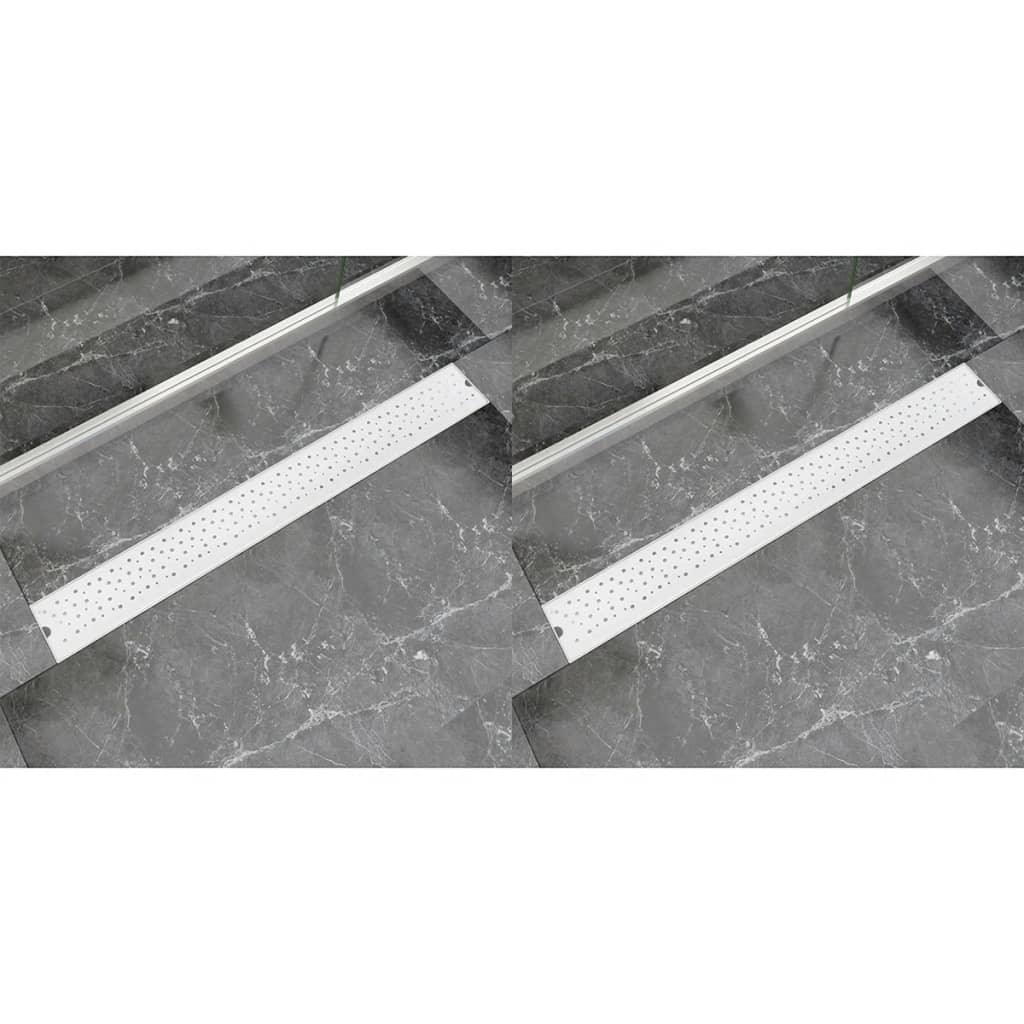 Lineare Duschrinnen 2 Stk. Blasen 930 x 140 mm Edelstahl - Premium Abflüsse  - Just €128.73! Shop now at homesales4u