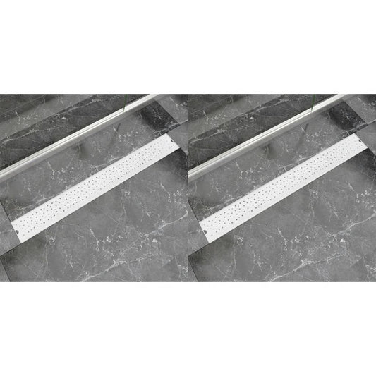 Lineare Duschrinnen 2 Stk. Blasen 930 x 140 mm Edelstahl - Premium Abflüsse  - Just €128.73! Shop now at homesales4u