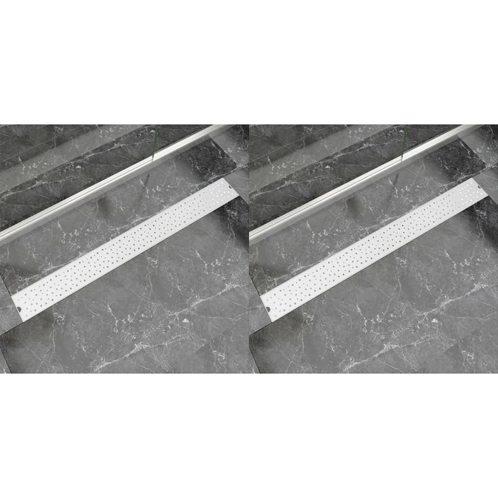 Lineare Duschrinnen 2 Stk. Blasen 1030 x 140 mm Edelstahl - Premium Abflüsse  - Just €136.37! Shop now at homesales4u