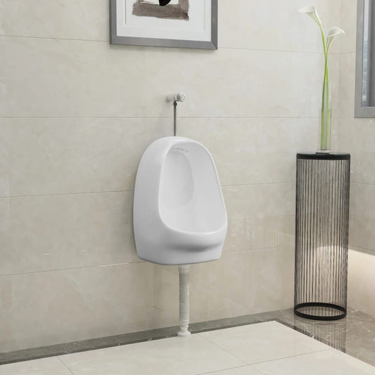 Wandurinal mit Spülventil Keramik Weiß - Premium Urinale  - Just €116.80! Shop now at homesales4u