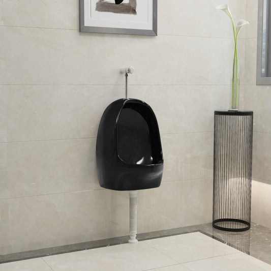 Wandurinal mit Spülventil Keramik Schwarz - Premium Urinale  - Just €157.26! Shop now at homesales4u
