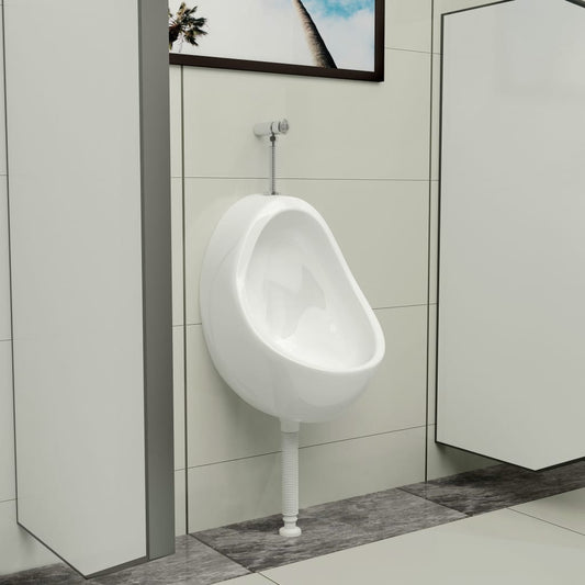 Wandurinal mit Spülventil Keramik Weiß - Premium Urinale  - Just €147.97! Shop now at homesales4u