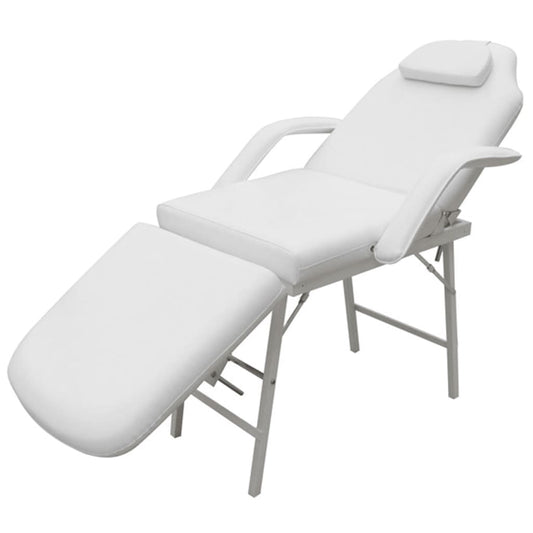Kosmetikstuhl Tragbar Kunstleder 185×78×76 cm Weiß - Premium Massagestühle  - Just €268.92! Shop now at homesales4u