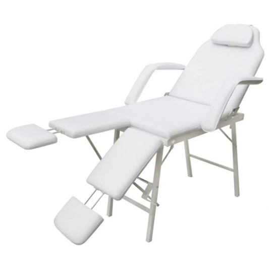 Kosmetikstuhl Tragbar Kunstleder 185×78×76 cm Weiß - Premium Massagestühle  - Just €290.33! Shop now at homesales4u