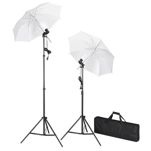 Studiobeleuchtung-Set mit Stative & Schirme - Premium Studioscheinwerfer & -blitzgeräte  - Just €72.03! Shop now at homesales4u