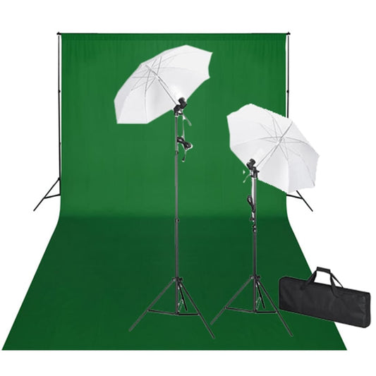 Fotostudio-Set mit Grünem Hintergrund 600×300 & Leuchten - Premium Studioscheinwerfer & -blitzgeräte  - Just €197.68! Shop now at homesales4u