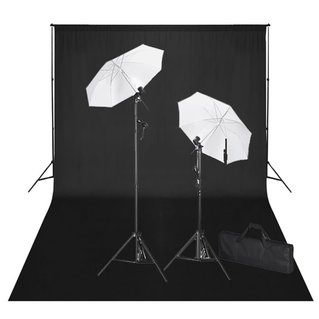 Fotostudio-Set mit Schwarzem Hintergrund 600×300 & Leuchten - Premium Studioscheinwerfer & -blitzgeräte  - Just €209.07! Shop now at homesales4u