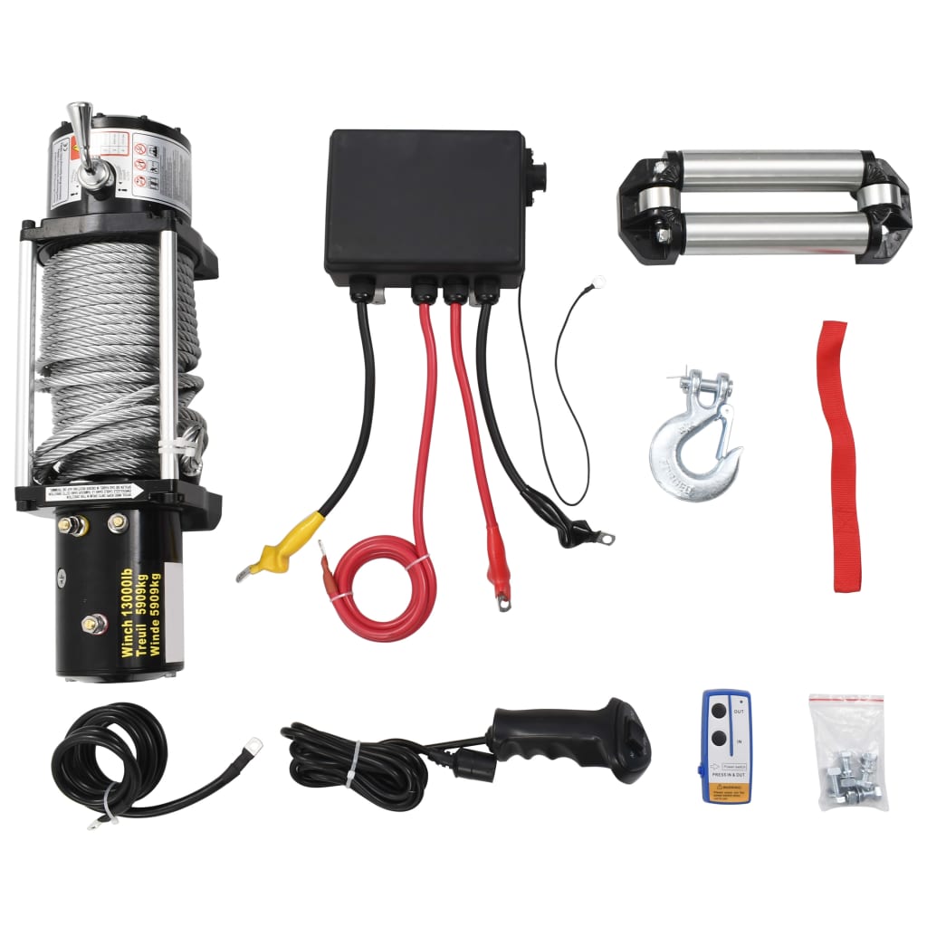 Elektrische Seilwinde 12 V 5909 kg - Premium Seilwinden  - Just €574.93! Shop now at homesales4u
