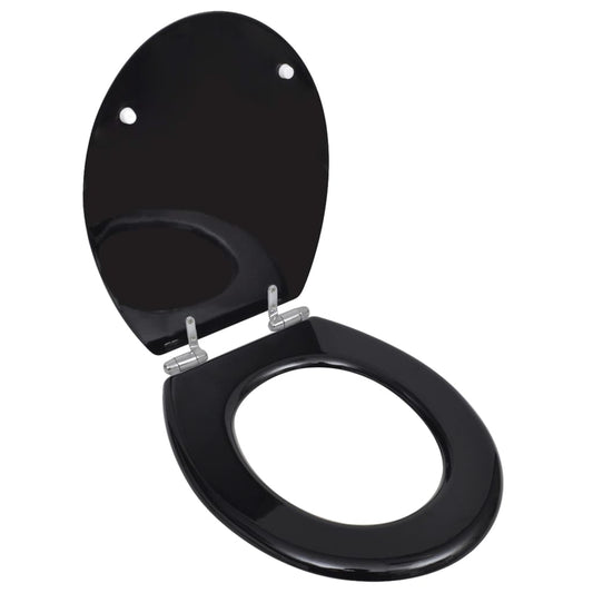Toilettensitz MDF Deckel mit Absenkautomatik Design Schwarz - Premium Toilettensitze  - Just €51.53! Shop now at homesales4u