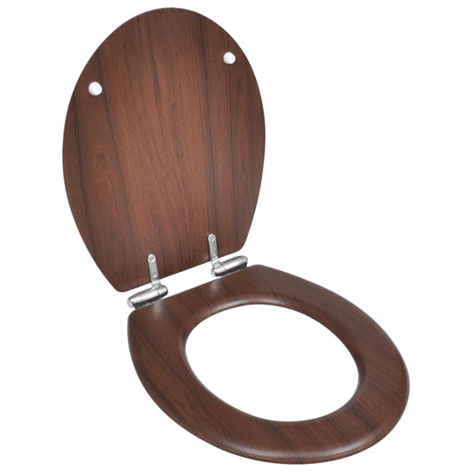 Toilettensitz MDF Deckel mit Absenkautomatik Design Braun - Premium Toilettensitze  - Just €69.49! Shop now at homesales4u