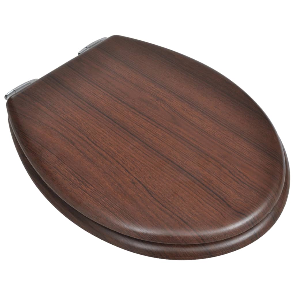 Toilettensitz MDF Deckel mit Absenkautomatik Design Braun - Premium Toilettensitze  - Just €69.49! Shop now at homesales4u