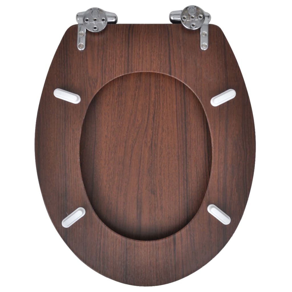 Toilettensitz MDF Deckel mit Absenkautomatik Design Braun - Premium Toilettensitze  - Just €69.49! Shop now at homesales4u