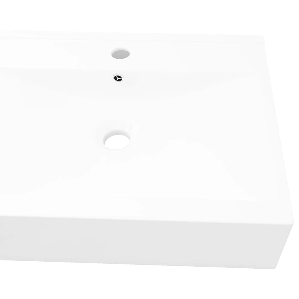 Luxus-Waschbecken Keramik Rechteckig Weiß mit Hahnloch 60x46 cm - Premium Badezimmer-Waschbecken  - Just €104.41! Shop now at homesales4u
