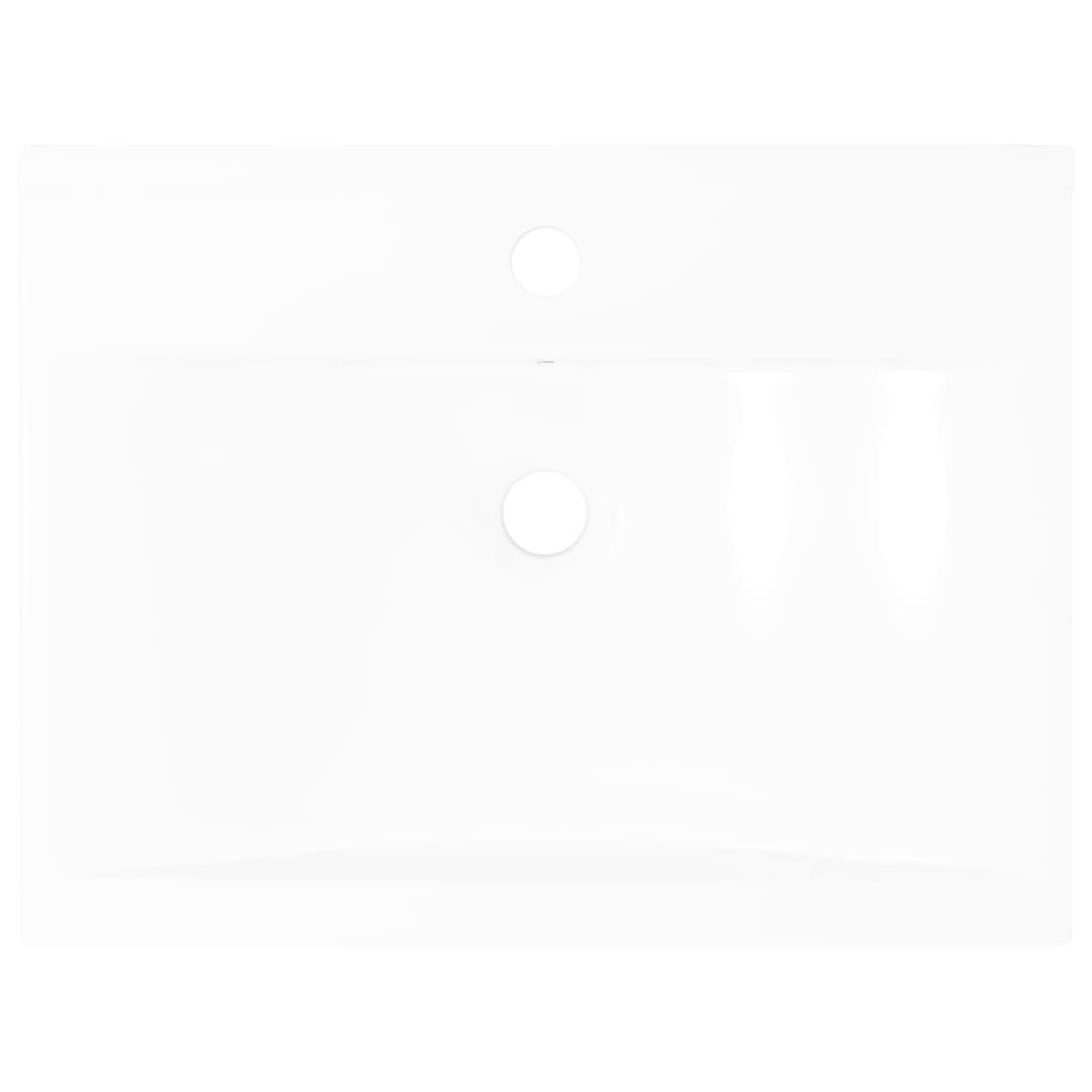 Luxus-Waschbecken Keramik Rechteckig Weiß mit Hahnloch 60x46 cm - Premium Badezimmer-Waschbecken  - Just €104.41! Shop now at homesales4u