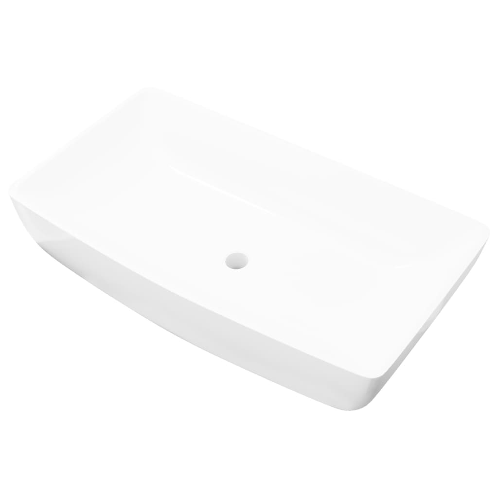 Keramik Waschtisch Waschbecken Rechteckig Weiß 71 x 39 cm - Premium Badezimmer-Waschbecken  - Just €128.86! Shop now at homesales4u