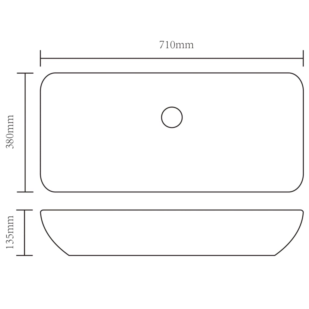 Keramik Waschtisch Waschbecken Rechteckig Weiß 71 x 39 cm - Premium Badezimmer-Waschbecken  - Just €128.86! Shop now at homesales4u