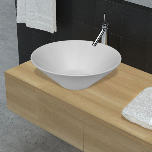 Keramik Waschtisch Waschbecken Becken Porzellan Weiß - Premium Badezimmer-Waschbecken  - Just €53.91! Shop now at homesales4u