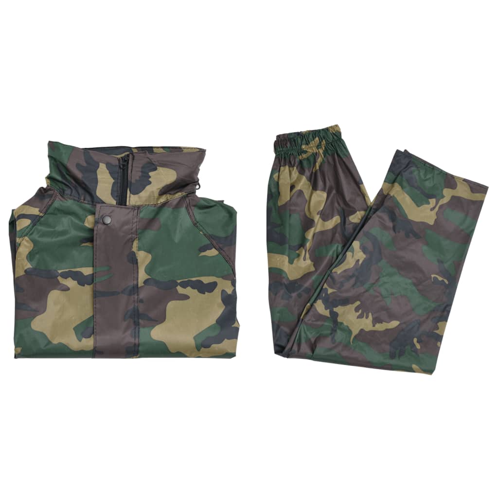 Tarnfarben Regenbekleidung für Männer 2-teilig mit Kapuze Größe XXL - Premium Regenjacken & Regenponchos  - Just €30.50! Shop now at homesales4u