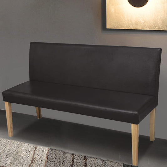Sitzbank 139,5 cm Dunkelbraun Kunstleder - Premium Truhen- & Flurbänke  - Just €271.37! Shop now at homesales4u