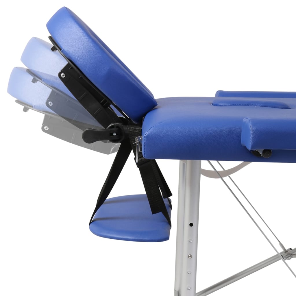 Massageliege Klappbar 2-Zonen mit Aluminiumgestell Blau - Premium Massagetische  - Just €205.70! Shop now at homesales4u