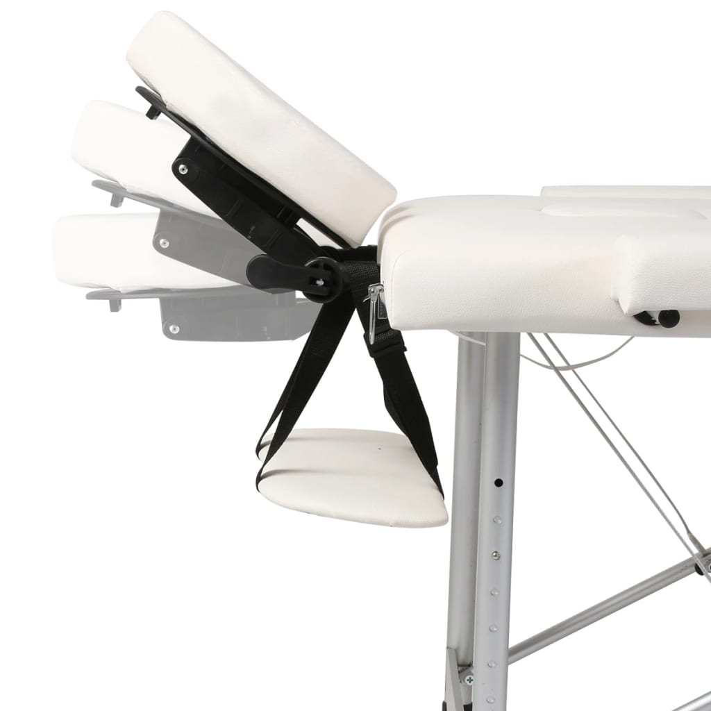 Massagetisch mit Aluminiumrahmen, faltbar 3 Zonen Creme-Weiß - Premium Massagetische  - Just €224.50! Shop now at homesales4u