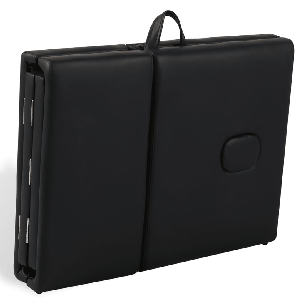 Massageliege Klappbar 4-Zonen mit Holzgestell Schwarz - Premium Massagetische  - Just €238.54! Shop now at homesales4u