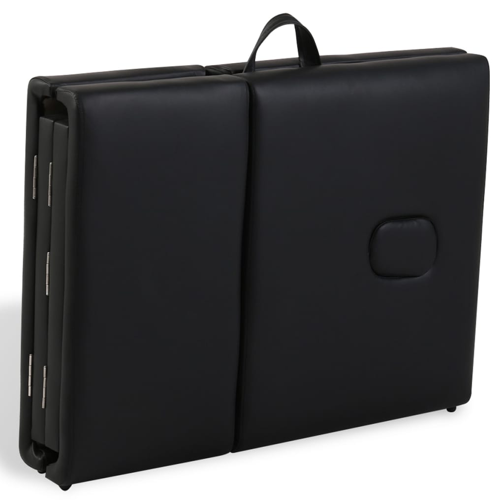 Massageliege Klappbar 4-Zonen mit Aluminiumgestell Schwarz - Premium Massagetische  - Just €255.17! Shop now at homesales4u