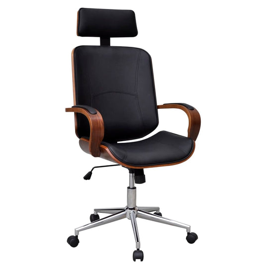 Bürostuhl Drehbar mit Kopfstütze Bugholz Kunstleder - Premium Bürostühle  - Just €312.05! Shop now at homesales4u