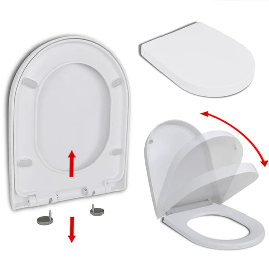 Toilettensitz mit Absenkautomatik und Quick-Release Weiß Eckig - Premium Toilettensitze  - Just €40.76! Shop now at homesales4u