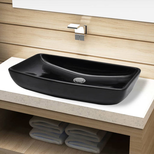Keramik Waschbecken schwarz rechteckig - Premium Badezimmer-Waschbecken  - Just €115.99! Shop now at homesales4u