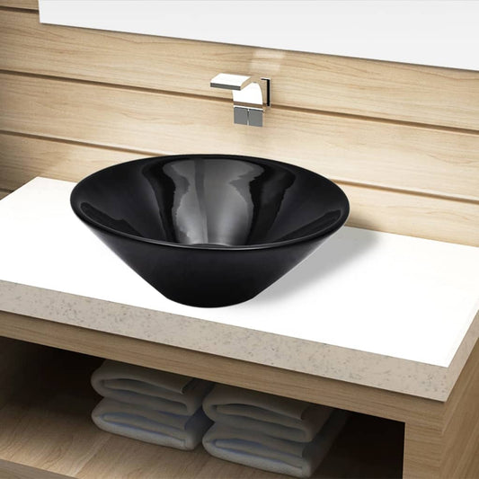 Keramik Waschbecken schwarz rund - Premium Badezimmer-Waschbecken  - Just €72.92! Shop now at homesales4u