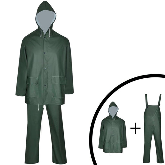 2-tlg. Regenanzug Wasserdicht Strapazierfähig mit Kapuze Grün L - Premium Regenjacken & Regenponchos  - Just €41.37! Shop now at homesales4u
