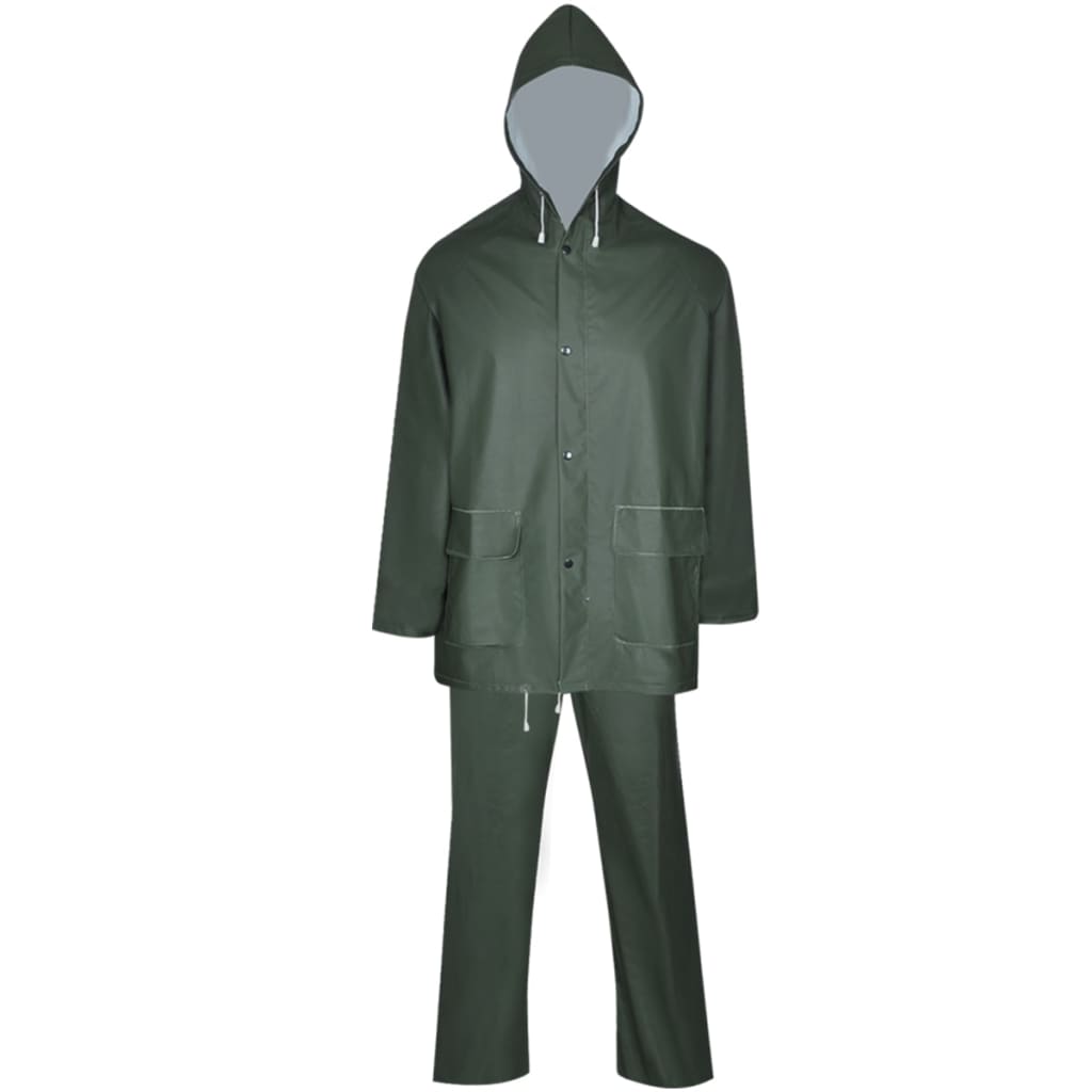 2-tlg. Regenanzug Wasserdicht Strapazierfähig mit Kapuze Grün L - Premium Regenjacken & Regenponchos  - Just €41.37! Shop now at homesales4u