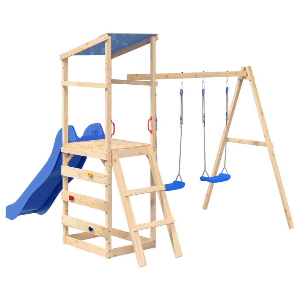 Schaukelsitze 2 Stk. mit Klettersteinen Blau Polyethene - Premium Spielturm-Zubehör  - Just €89.39! Shop now at homesales4u
