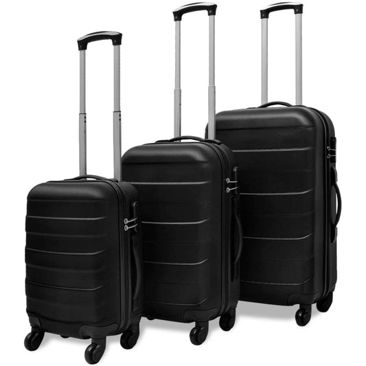 3-tlg. Hartschalenkoffer-Set Schwarz 45,5/55/66 cm - Premium Reisekoffer  - Just €125.14! Shop now at homesales4u
