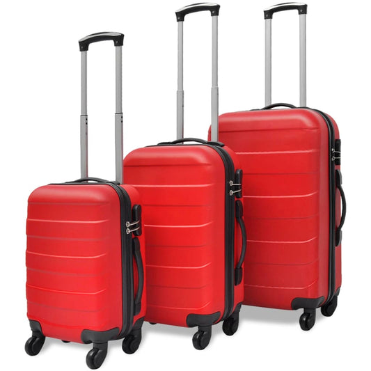 3-tlg. Hartschalenkoffer-Set Rot 45,5/55/66 cm - Premium Reisekoffer  - Just €153.52! Shop now at homesales4u