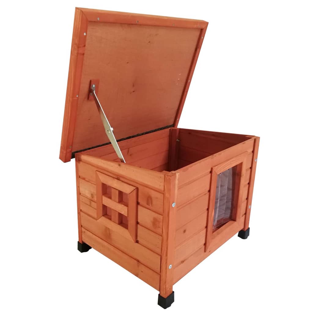 Outdoor Katzenhaus 57x45x43 cm Holz Braun - Premium Kratzbäume  - Just €94.05! Shop now at homesales4u